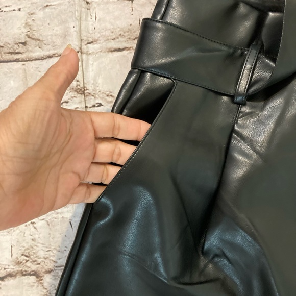 NWT ,fashion original design black faux leather shorts high waisted size … - Picture 9 of 16